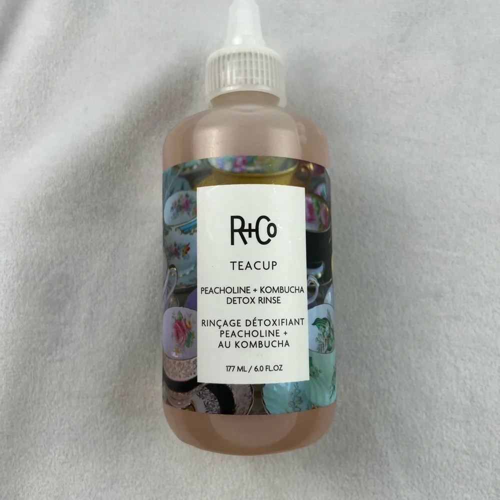 NEW R+Co Teacup Peacholine and kombucha detox rinse 177ml 6.0 fl oz